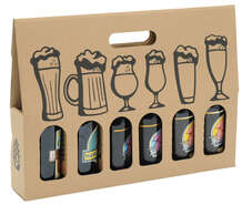 Caja de 6 Vasos de Cerveza Longneck 33cl - Impresos : Embalajes para botellas y productos gastronomicos